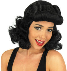 View Item Ladies Black 1940s Pin Up Wig
